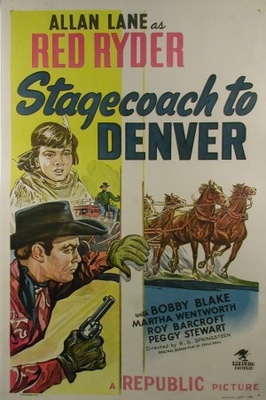Stagecoach to Denver movie poster (1946) metal framed poster