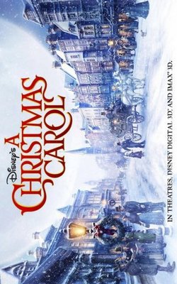 A Christmas Carol movie poster (2009) wood print