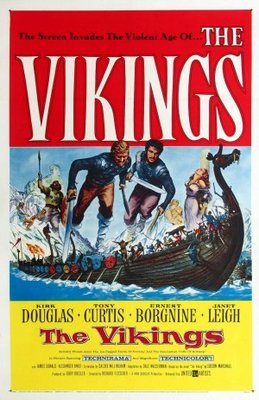 The Vikings movie poster (1958) wood print