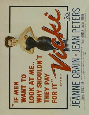 Vicki movie poster (1953) wood print