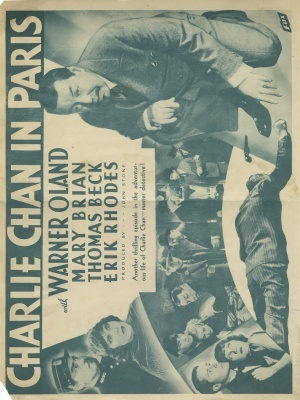 Charlie Chan in Paris movie poster (1935) metal framed poster
