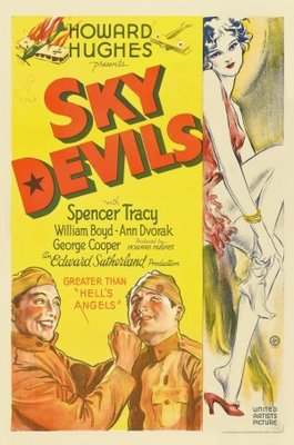 Sky Devils movie poster (1932) wood print