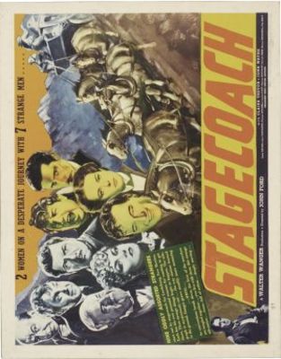 Stagecoach movie poster (1939) wood print