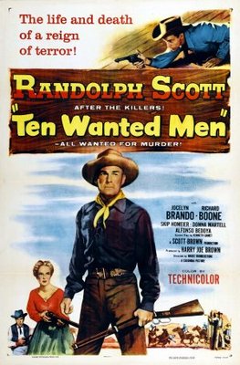 Ten Wanted Men movie poster (1955) t-shirt