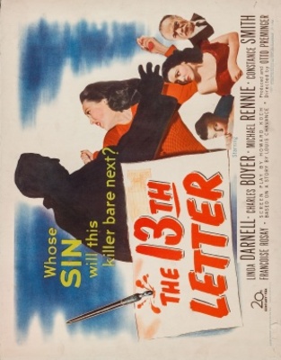 The 13th Letter movie poster (1951) metal framed poster