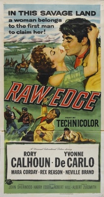 Raw Edge movie poster (1956) metal framed poster