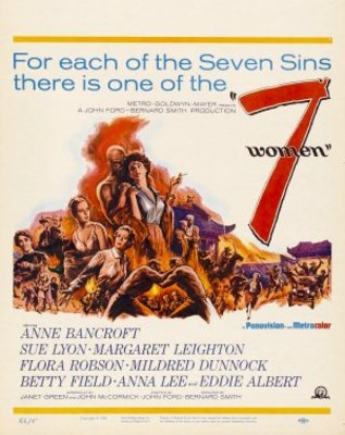 7 Women movie poster (1966) poster with hanger