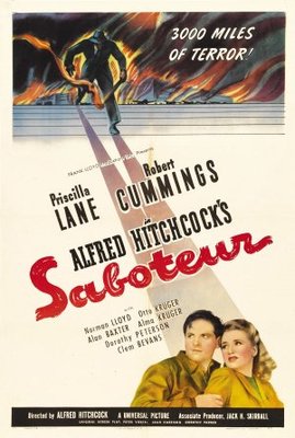 Saboteur movie poster (1942) pillow