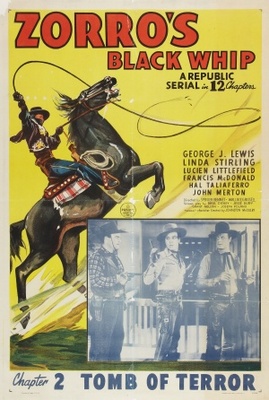 Zorro's Black Whip movie poster (1944) metal framed poster