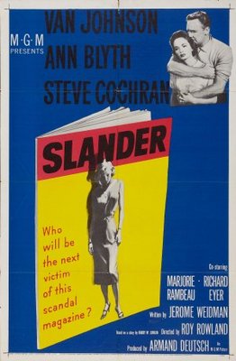 Slander movie poster (1956) poster with hanger