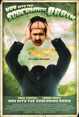 Man with the Screaming Brain movie poster (2005) Stickers MOV_ddc049df