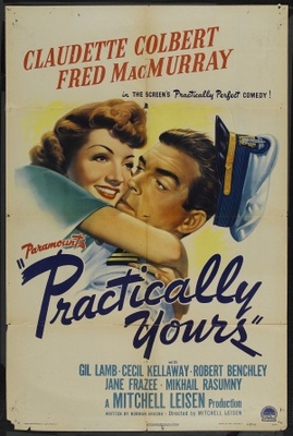 Practically Yours movie poster (1944) wooden framed poster