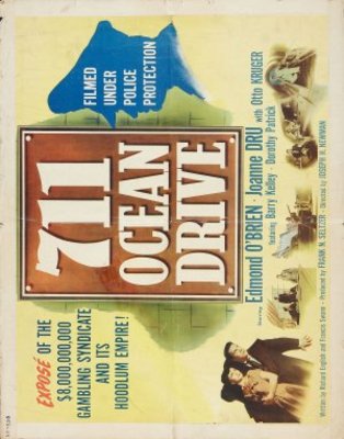 711 Ocean Drive movie poster (1950) wooden framed poster