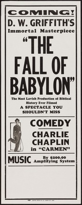 The Fall of Babylon movie poster (1919) canvas poster