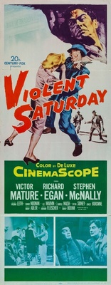 Violent Saturday movie poster (1955) wooden framed poster