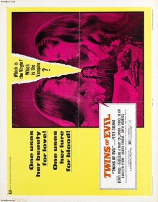 Twins of Evil movie poster (1971) wood print