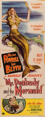Mr. Peabody and the Mermaid movie poster (1948) metal framed poster