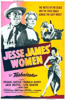 Jesse James' Women movie poster (1954) wood print