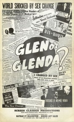 Glen or Glenda movie poster (1953) metal framed poster