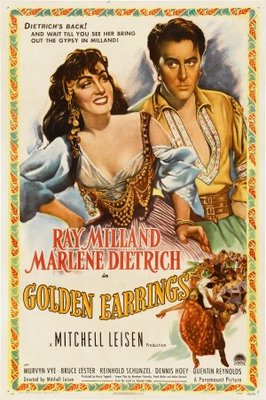 Golden Earrings movie poster (1947) wood print