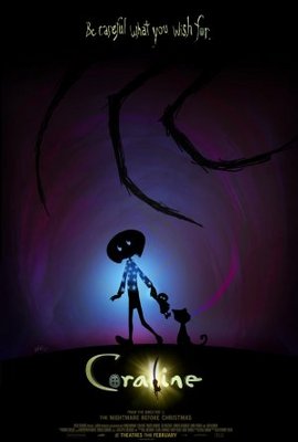Coraline movie poster (2009) wooden framed poster