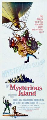 Mysterious Island movie poster (1961) wooden framed poster
