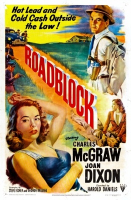 Roadblock movie poster (1951) metal framed poster