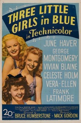 Three Little Girls in Blue movie poster (1946) wood print