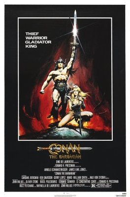Conan The Barbarian movie poster (1982) wood print