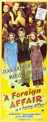 A Foreign Affair movie poster (1948) wood print