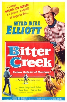 Bitter Creek movie poster (1954) metal framed poster