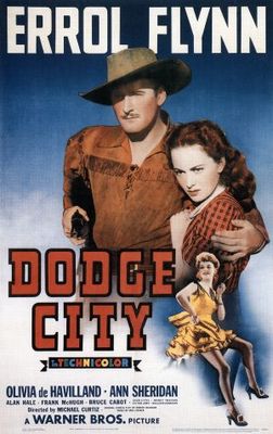 Dodge City movie poster (1939) metal framed poster