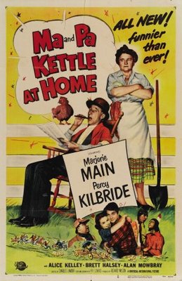 Ma and Pa Kettle at Home movie poster (1954) poster with hanger