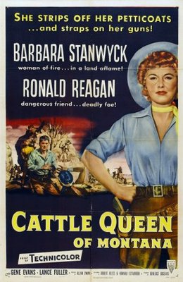 Cattle Queen of Montana movie poster (1954) metal framed poster