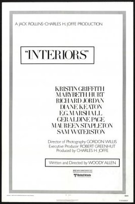 Interiors movie poster (1978) canvas poster