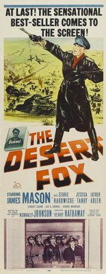 The Desert Fox: The Story of Rommel movie poster (1951) poster with hanger