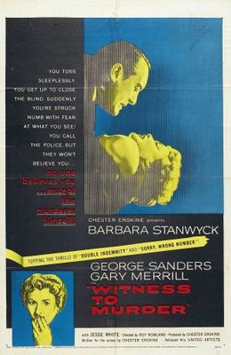 Witness to Murder movie poster (1954) metal framed poster