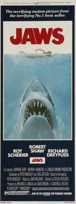 Jaws movie poster (1975) metal framed poster