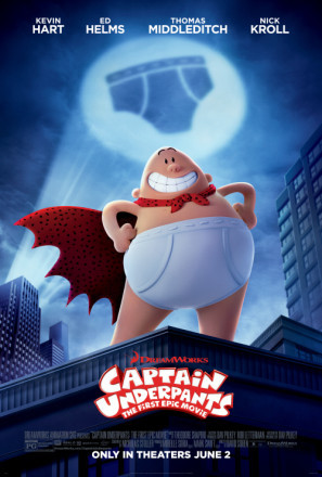 Captain Underpants movie poster (2017) wooden framed poster