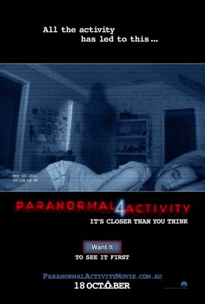Paranormal Activity 4 movie poster (2012) tote bag