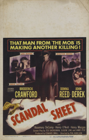 Scandal Sheet movie poster (1952) wood print