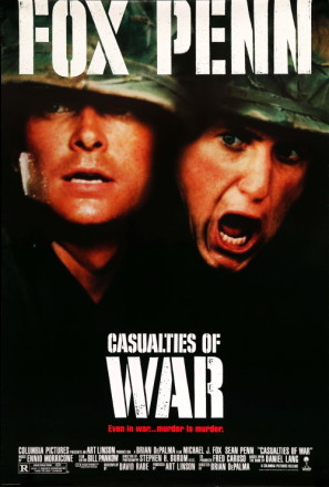 Casualties of War movie poster (1989) wood print