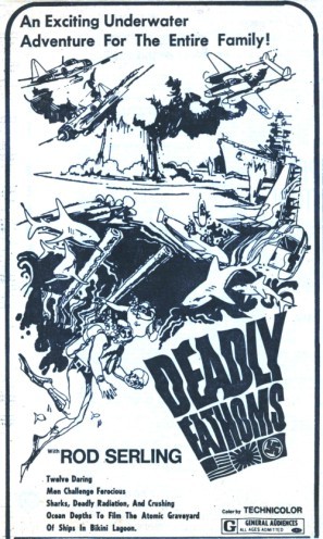 Deadly Fathoms movie poster (1973) metal framed poster