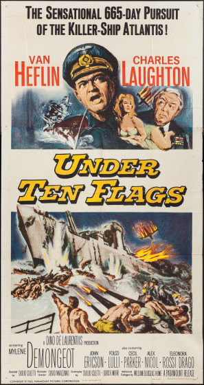 Sotto dieci bandiere movie poster (1960) wood print