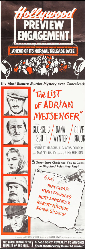 The List of Adrian Messenger movie poster (1963) metal framed poster