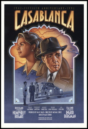 Casablanca movie poster (1942) Stickers MOV_qpu3zmeh