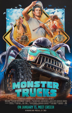 Monster Trucks movie poster (2016) Stickers MOV_qxahnfvq