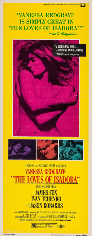 Isadora movie poster (1968) t-shirt