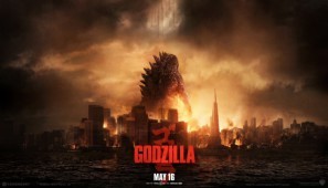 Godzilla movie poster (2014) Stickers MOV_rxkbpnon