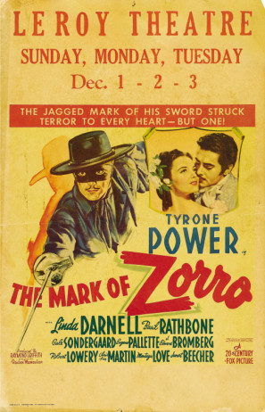 The Mark of Zorro movie poster (1940) metal framed poster